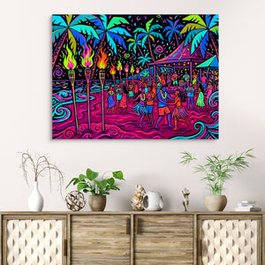 Tropical Festival Neon — tropical festival neon sq beach cabinet 1land flush print