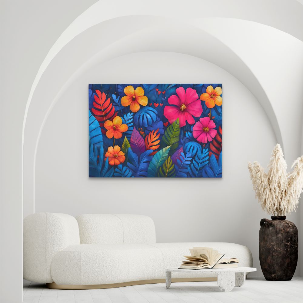 Tropical Flowers and Leaves - Luxury Wall Art