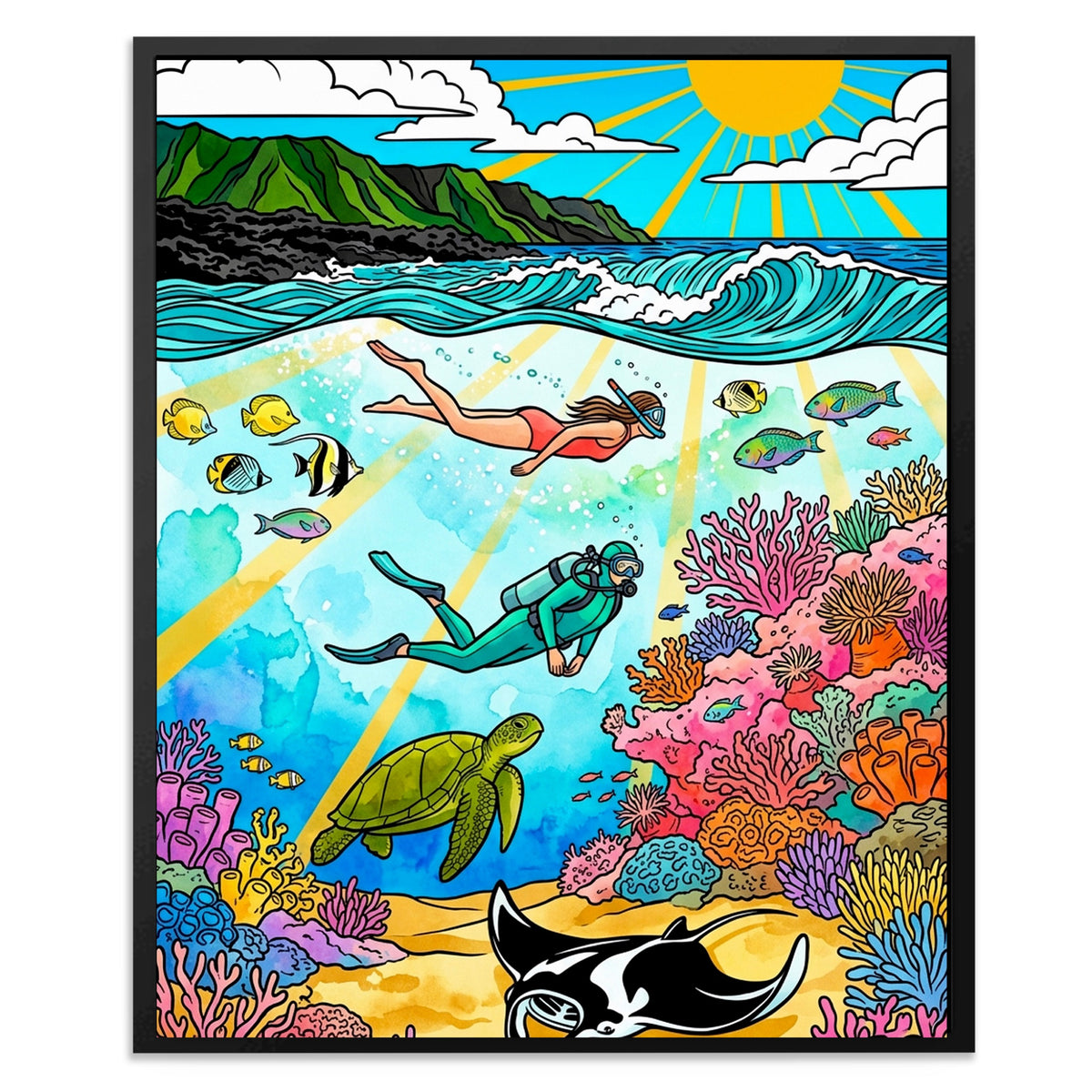 Tropical Reef Scene — Tropical Reef Scene Front Facing Portrait2 89
