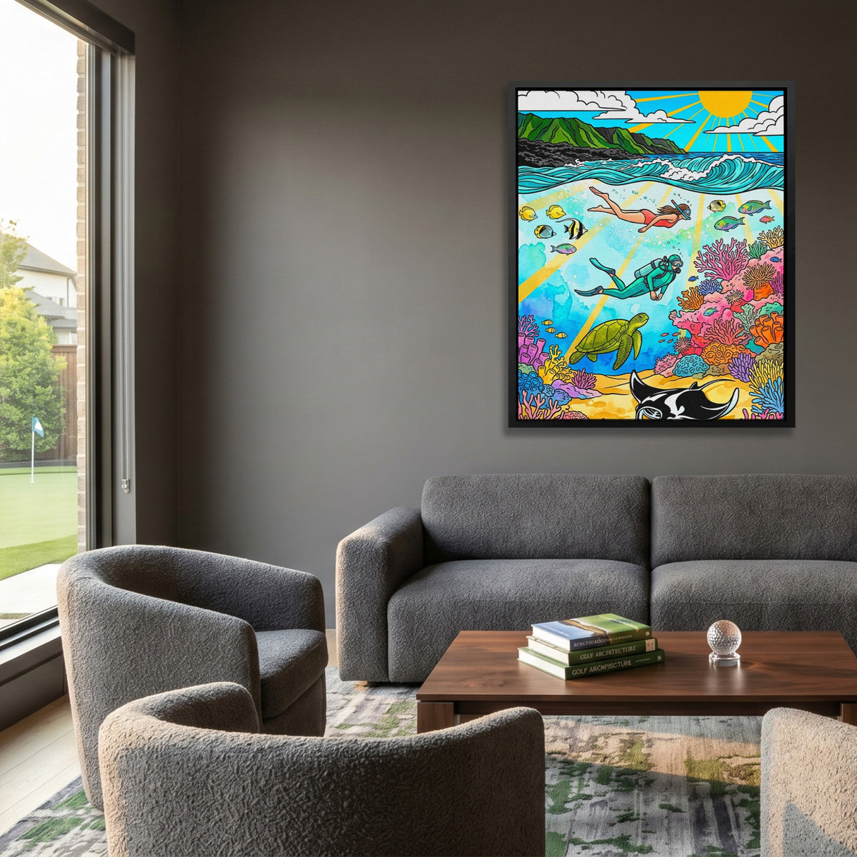 Tropical Reef Scene — Tropical Reef Scene Golf Course House Port 107