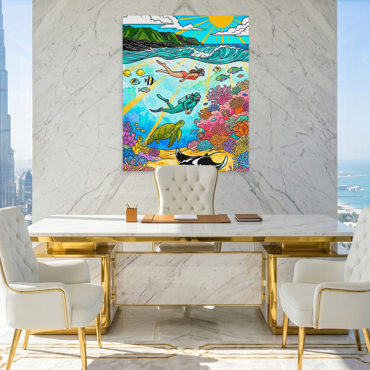 Tropical Reef Scene — Tropical Reef Scene King Lux Port 143