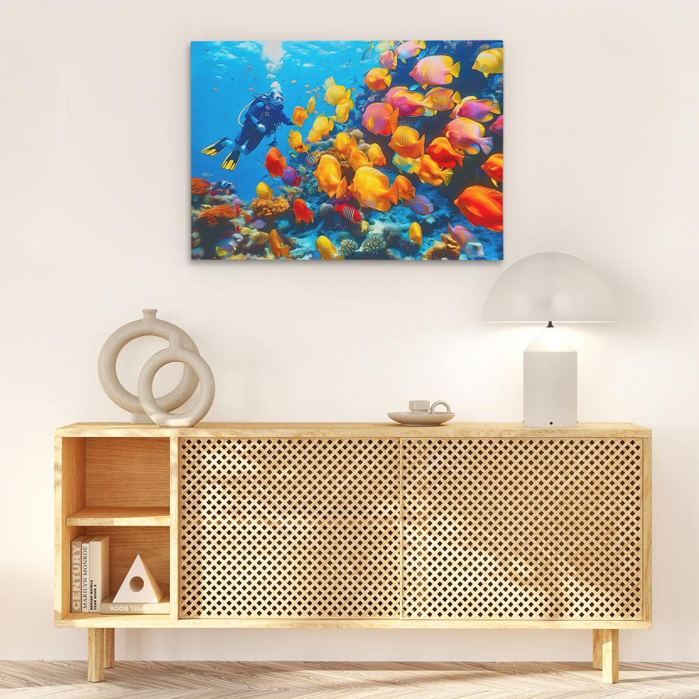 Tropical Scuba Diver - Luxury Wall Art