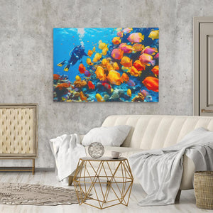 Tropical Scuba Diver - Luxury Wall Art