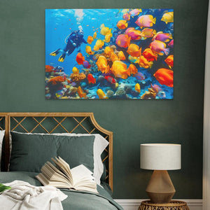 Tropical Scuba Diver - Luxury Wall Art