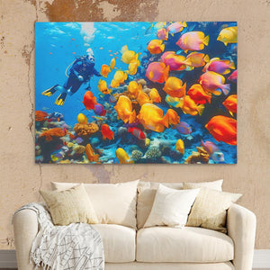 Tropical Scuba Diver - Luxury Wall Art