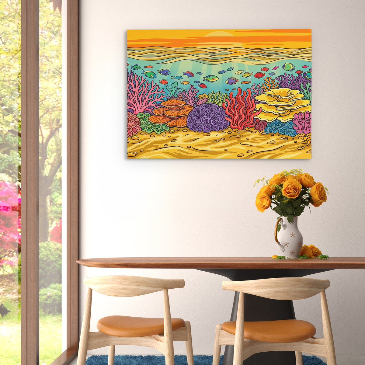 Tropical Waters Abundance — Tropical Waters Abundance Floral Dining Room   Landscape 107