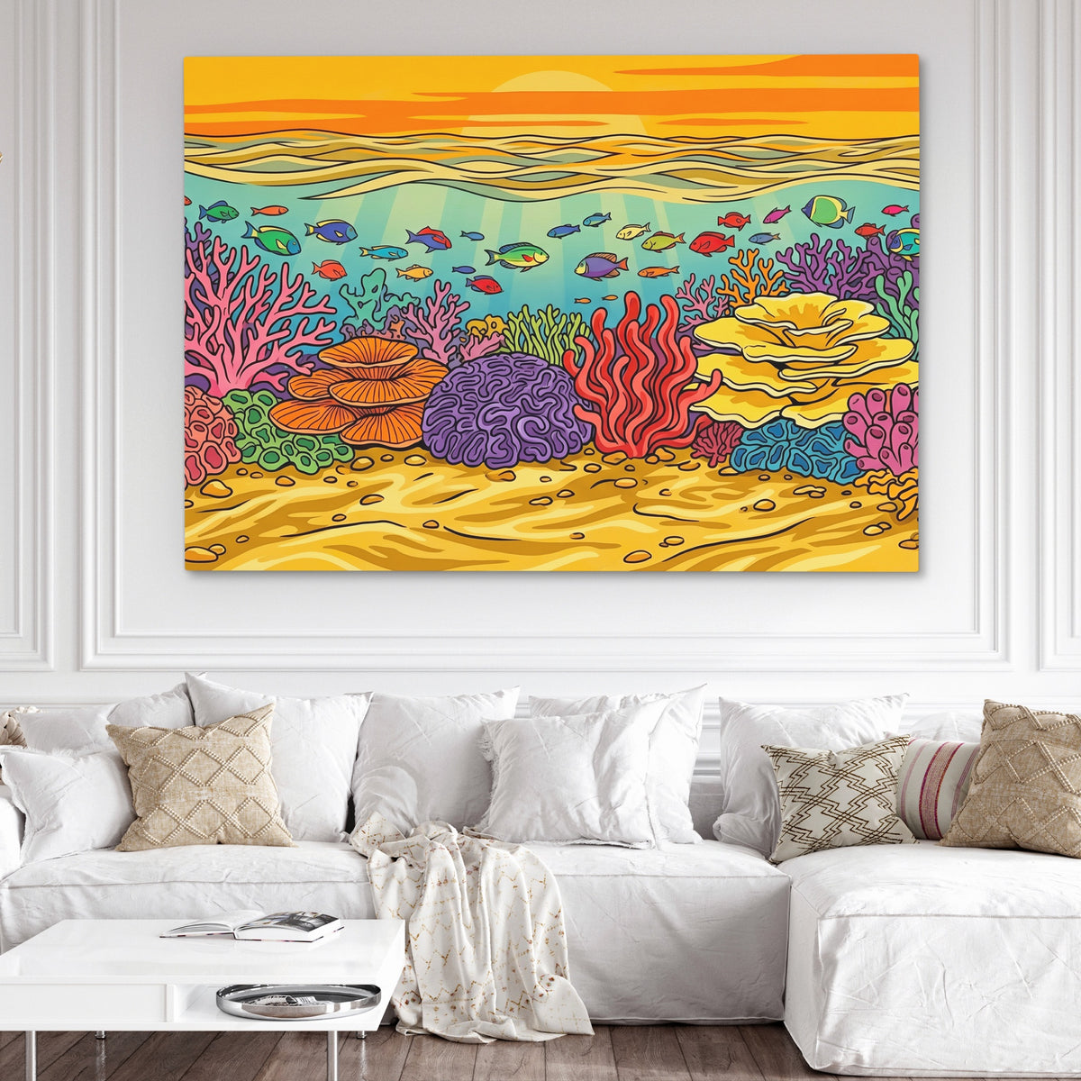 Tropical Waters Abundance — Tropical Waters Abundance White Couch and Wall 202