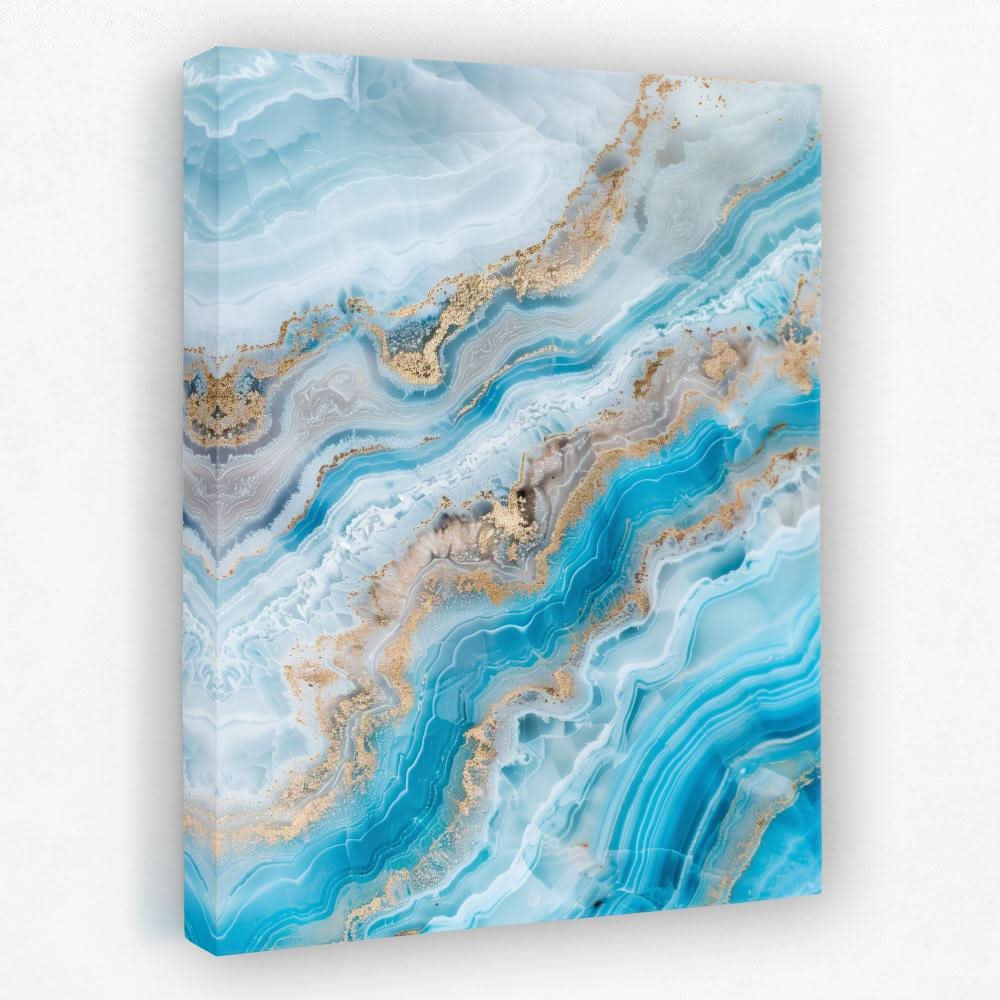 Turquoise Crystal - Light Blue Canvas Wall Art