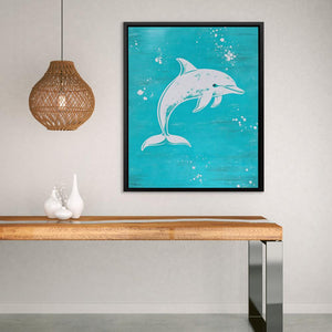 Turquoise Dolphin Splash - Luxury Wall Art