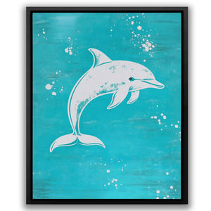 Turquoise Dolphin Splash - Luxury Wall Art
