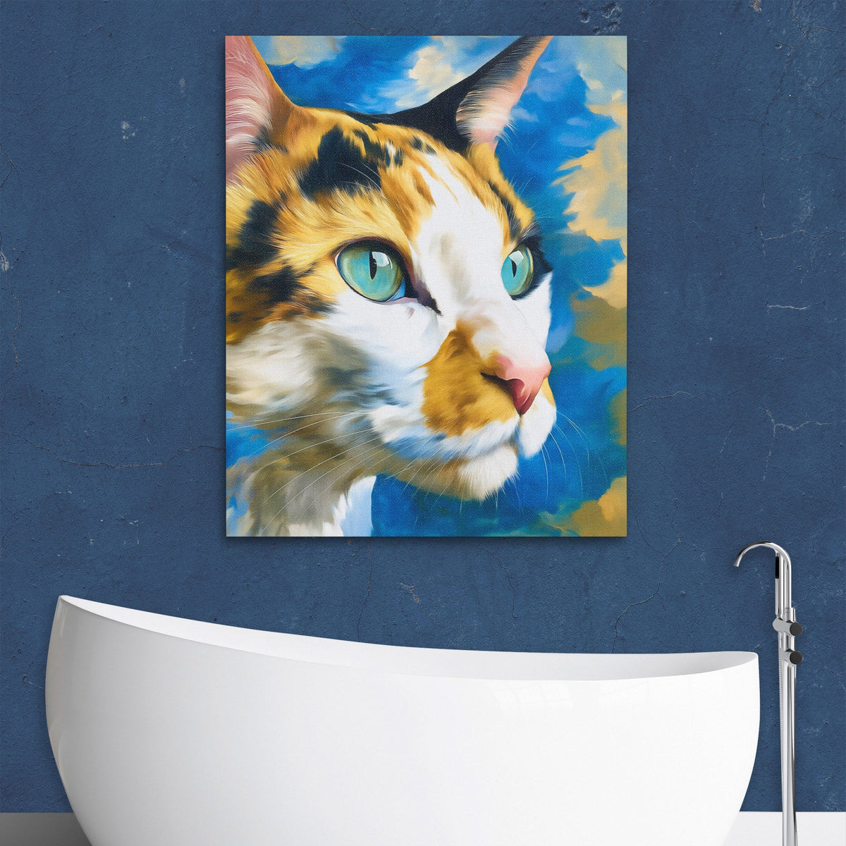 Turquoise Eye Cat - Luxury Wall Art