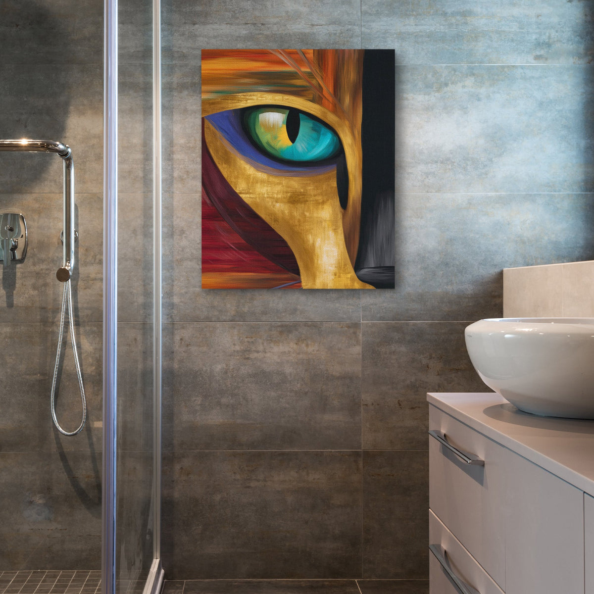 Turquoise Flame Watcher - Luxury Wall Art