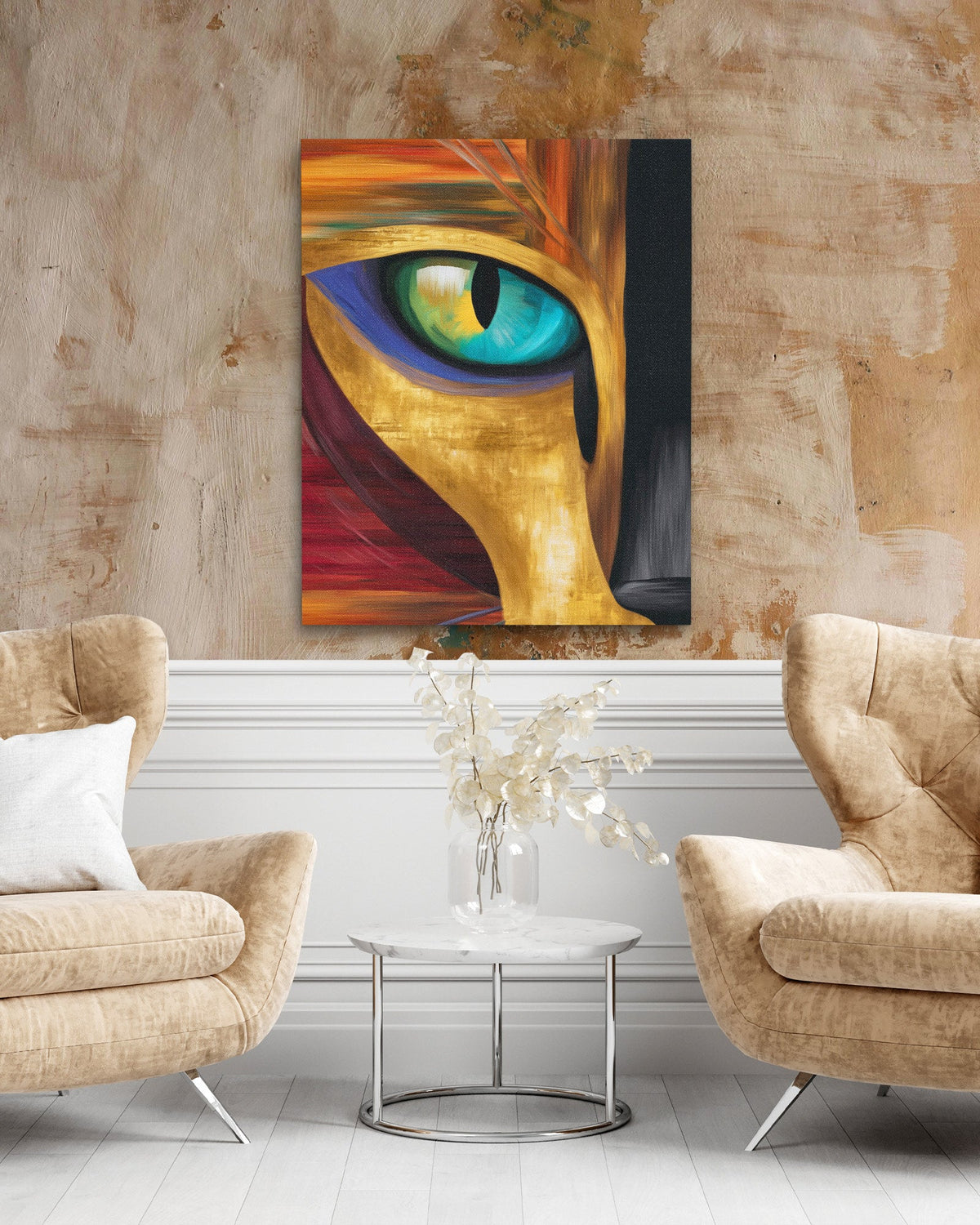 Turquoise Flame Watcher - Luxury Wall Art