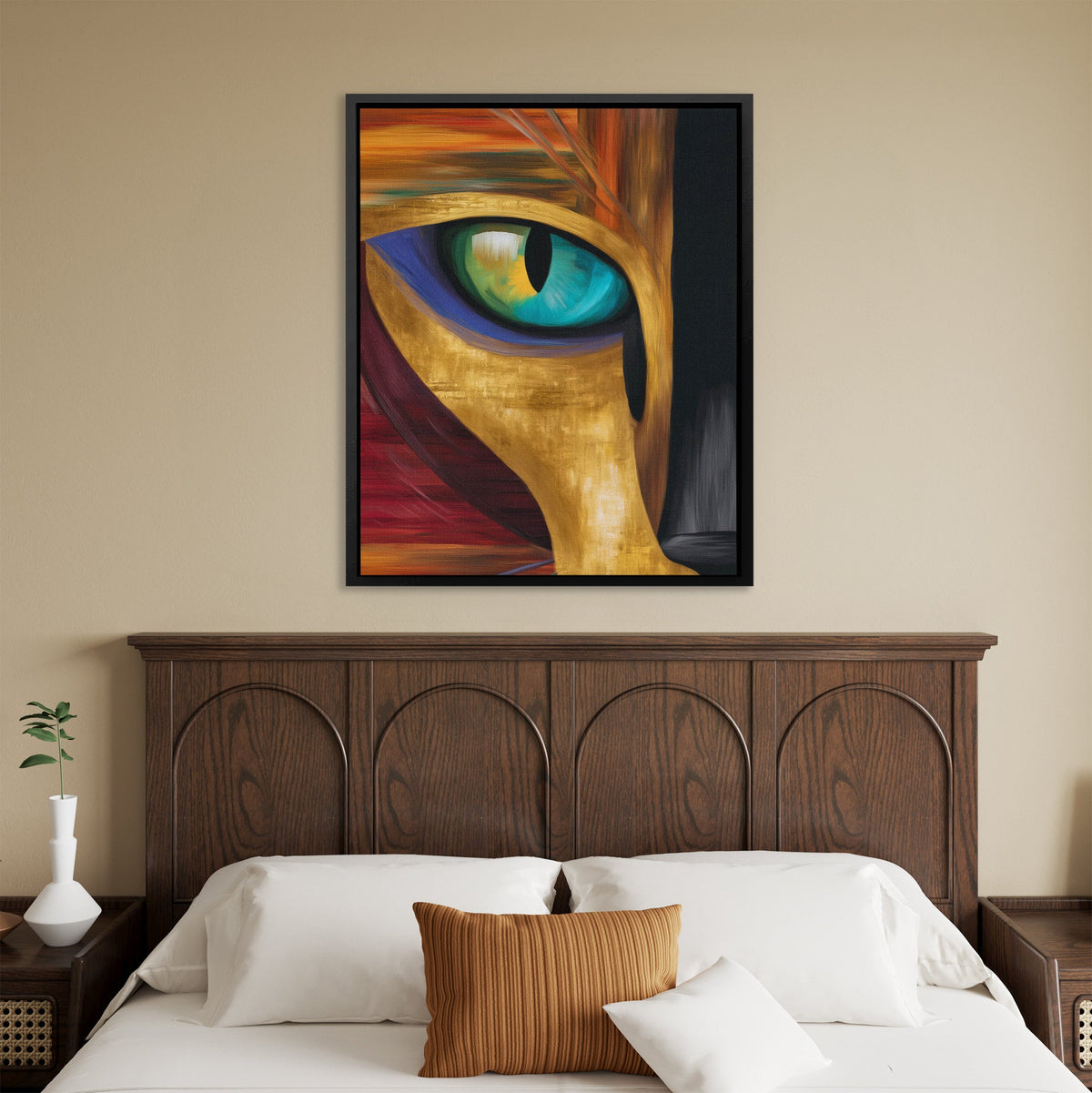 Turquoise Flame Watcher - Luxury Wall Art