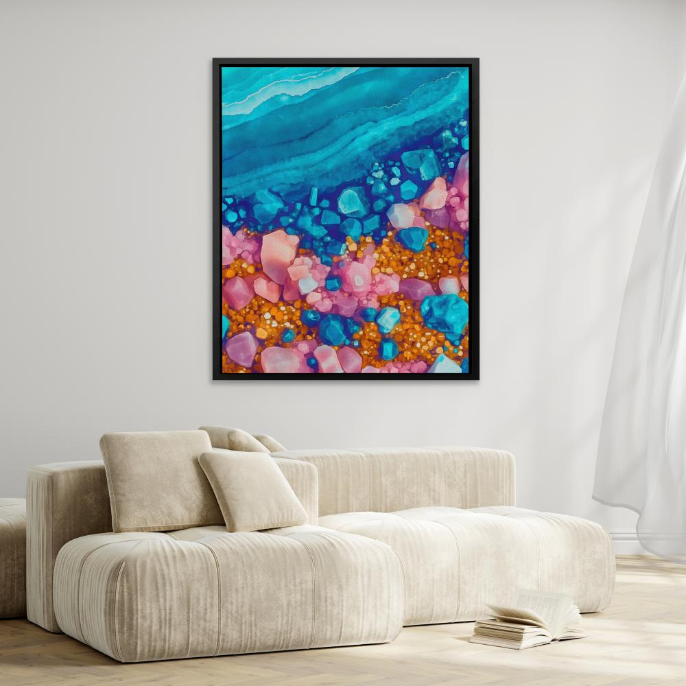 Turquoise Pink Coast - Luxury Wall Art