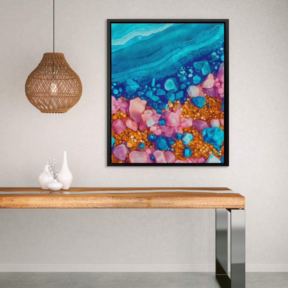 Turquoise Pink Coast - Luxury Wall Art