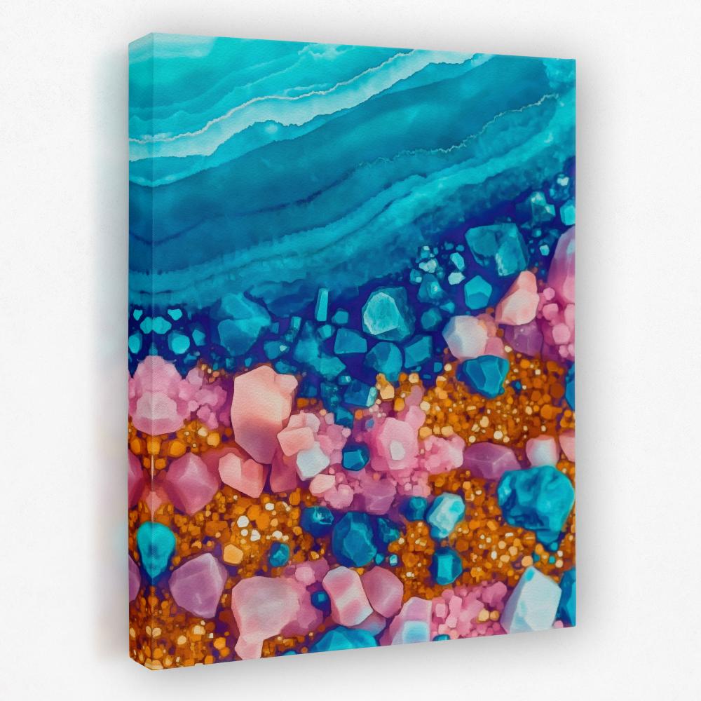 Turquoise Pink Coast - Luxury Wall Art