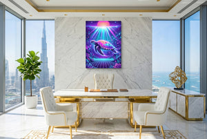 Turtle Neon Horizon - Luxury Wall Art