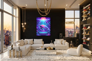 Turtle Neon Horizon - Luxury Wall Art