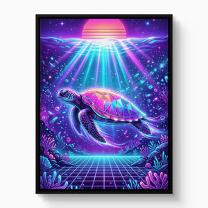 Turtle Neon Horizon - Luxury Wall Art