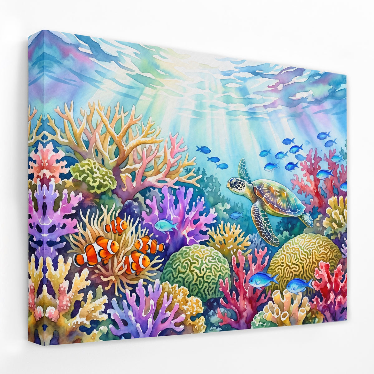 Turtle Sunlit Waters — Turtle Sunlit Waters Landscape   Side View   Mirror Wrap 184