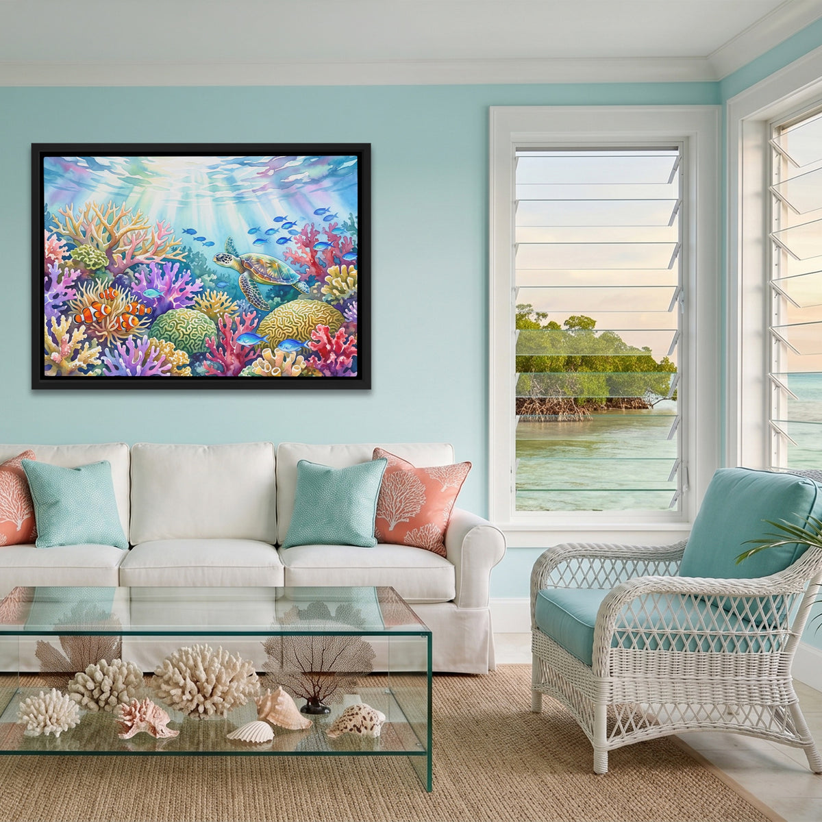 Turtle Sunlit Waters — Turtle Sunlit Waters Coastal Calm Land 70