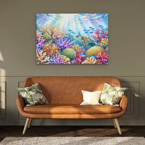 Turtle Sunlit Waters — Turtle Sunlit Waters Hallway Bench Green 127