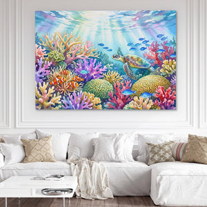 Turtle Sunlit Waters — Turtle Sunlit Waters White Couch and Wall 203
