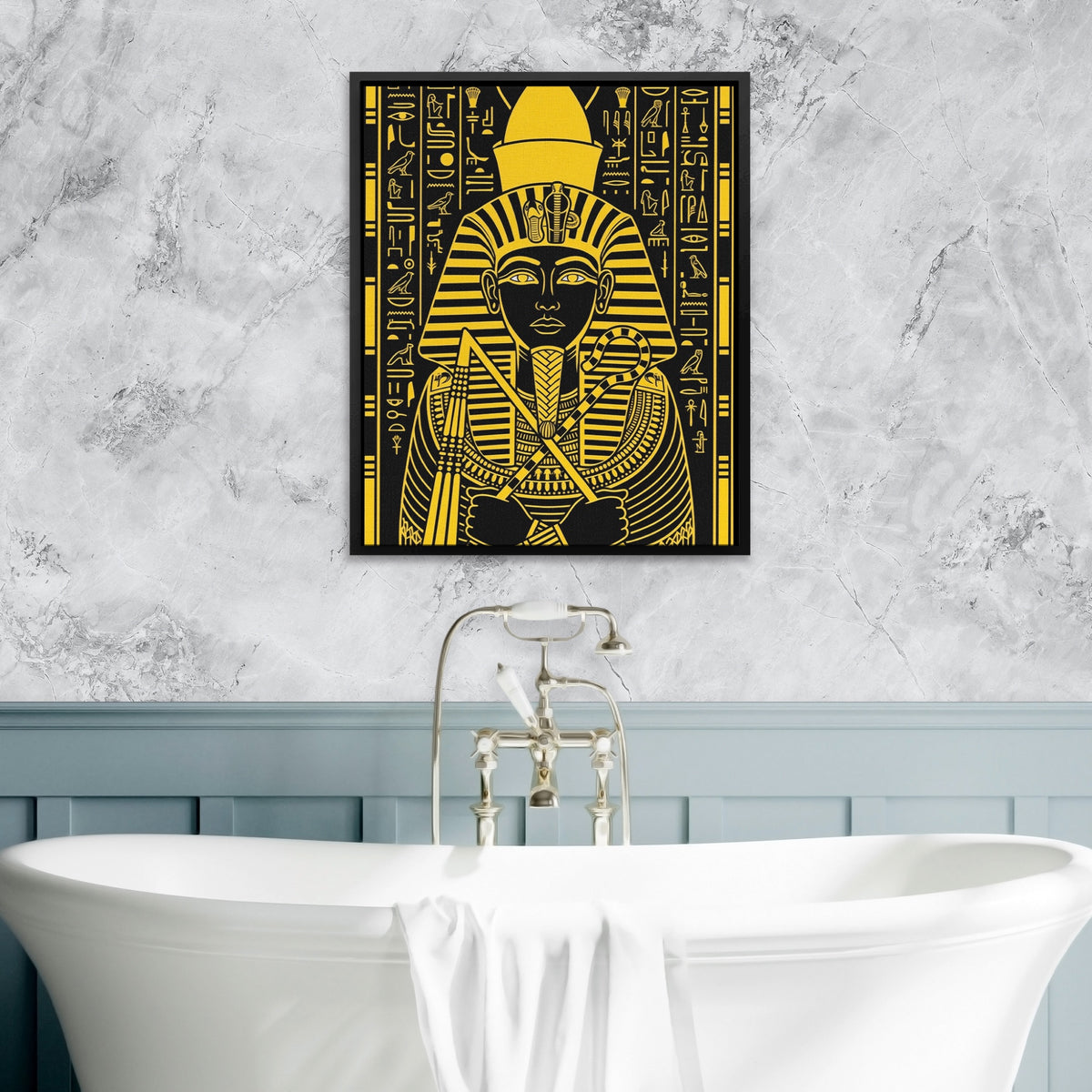Tutankhamun Gold Regalia — Tutankhamun Gold Regalia Bathtub Granite Wall 36