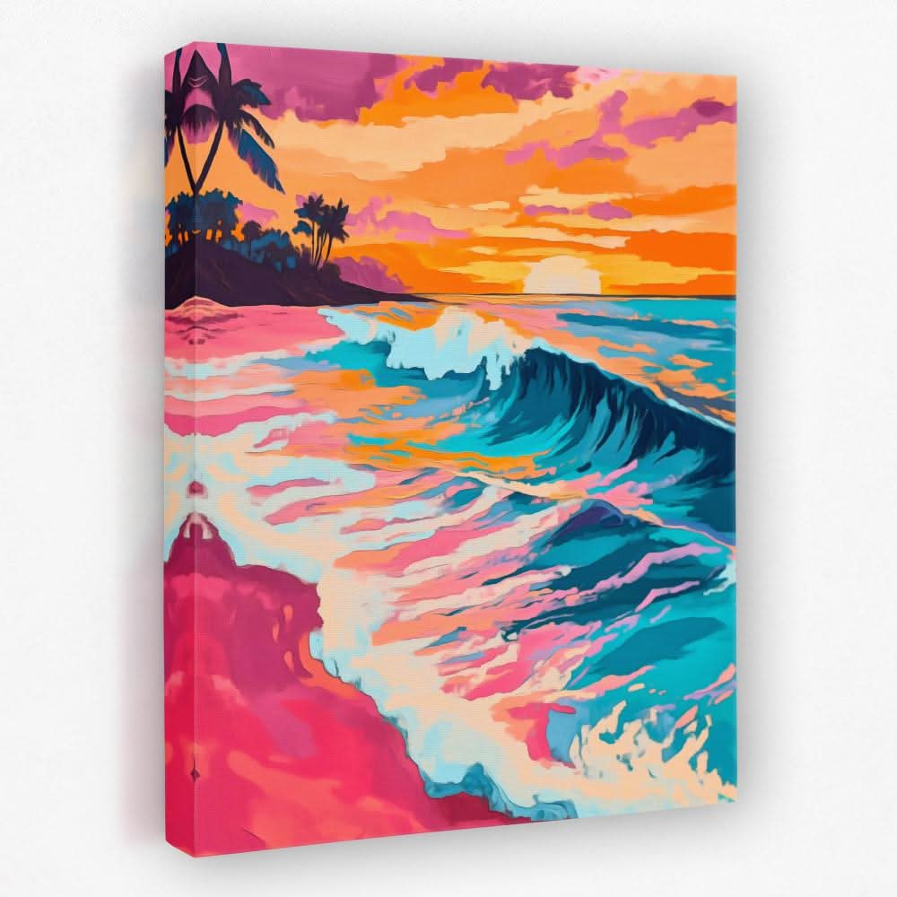 Twilight Curl - Beach House Canvas Wall Art