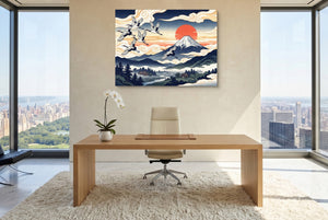 Ukiyo Fuji Cranes - Luxury Wall Art
