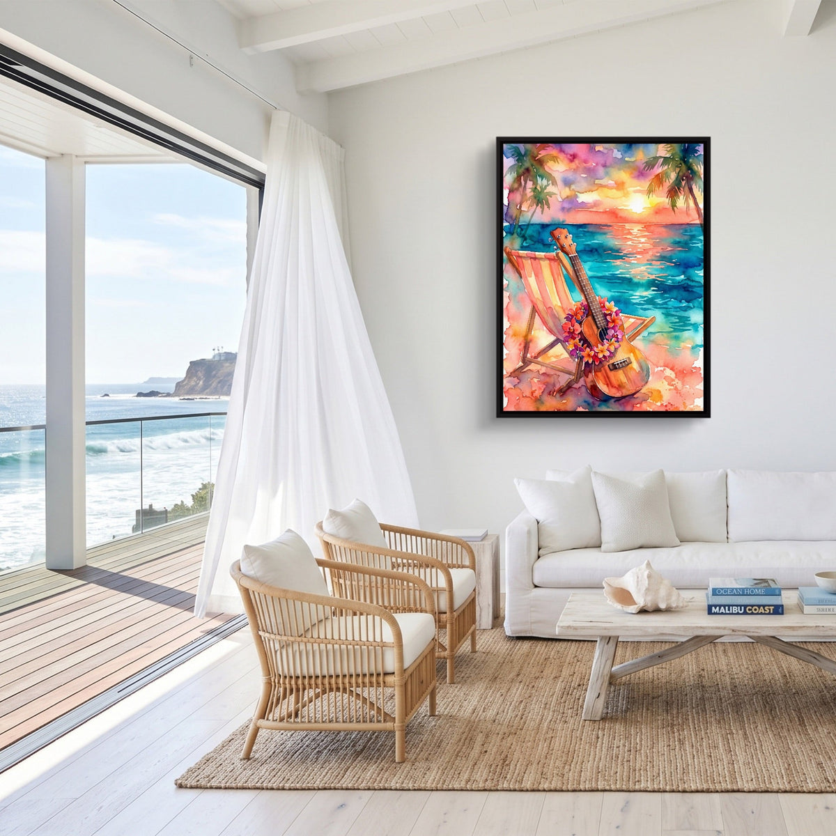 Ukulele Beach Sunset - Luxury Wall Art