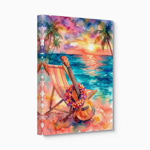 Ukulele Beach Sunset - Luxury Wall Art