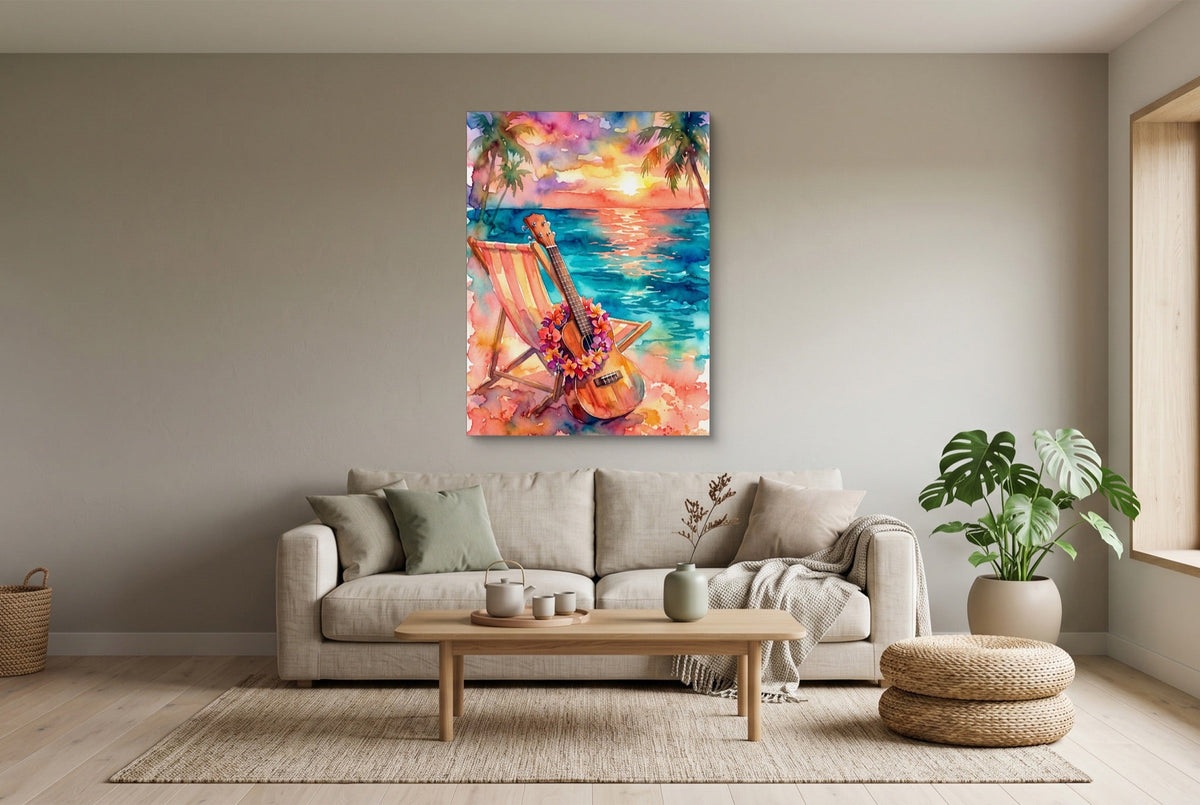 Ukulele Beach Sunset - Luxury Wall Art