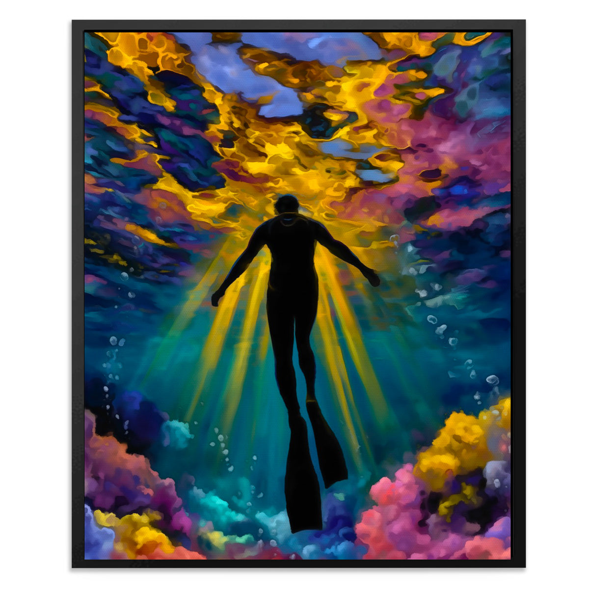 Underwater Golden Ascension