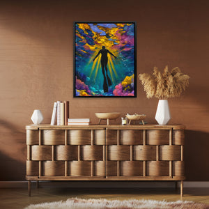 Underwater Golden Ascension - Luxury Wall Art