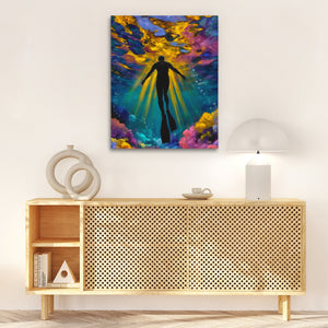 Underwater Golden Ascension - Luxury Wall Art