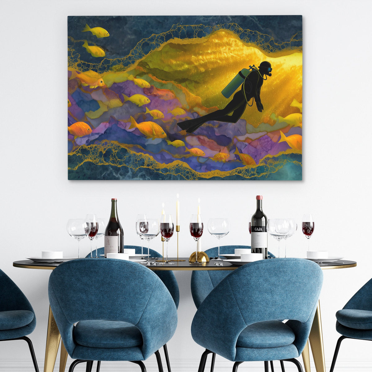 Underwater Golden Hour - Luxury Wall Art