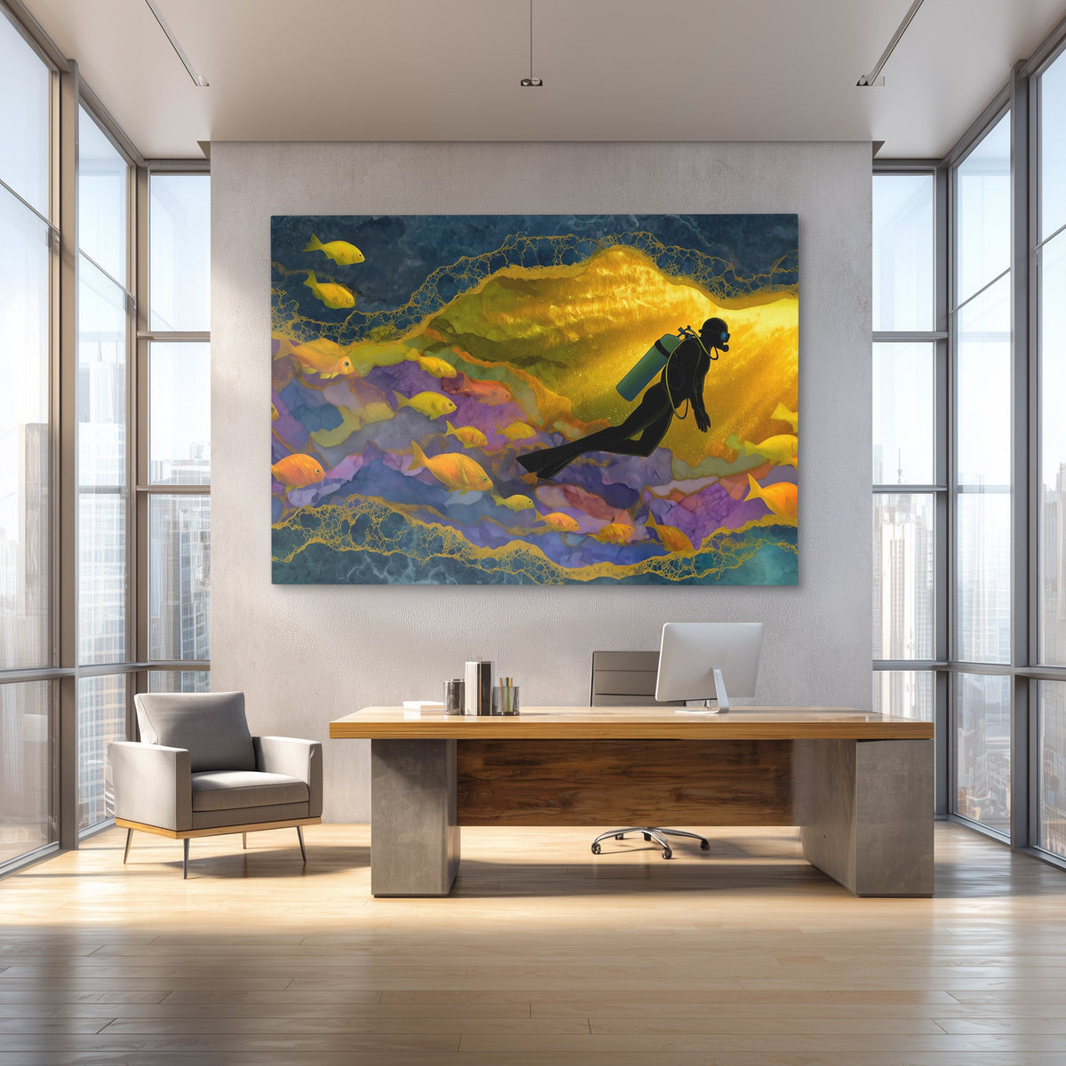 Underwater Golden Hour - Luxury Wall Art