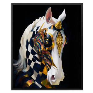 Unicorn's Gilded Geometry - Luxury Wall Art