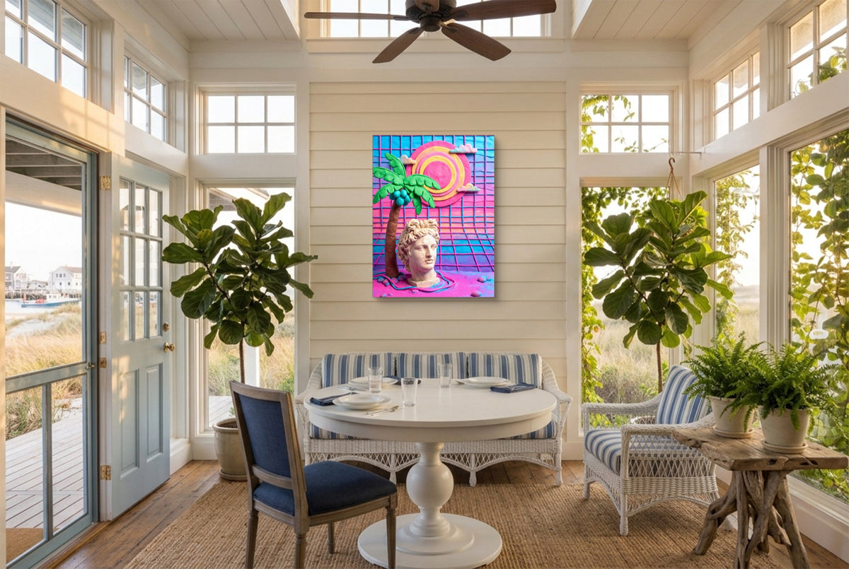 Vaporwave Deity — vaporwave deity sunroom with furniture 1port flush print