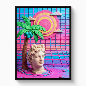 Vaporwave Deity — vaporwave deity white studio framed black