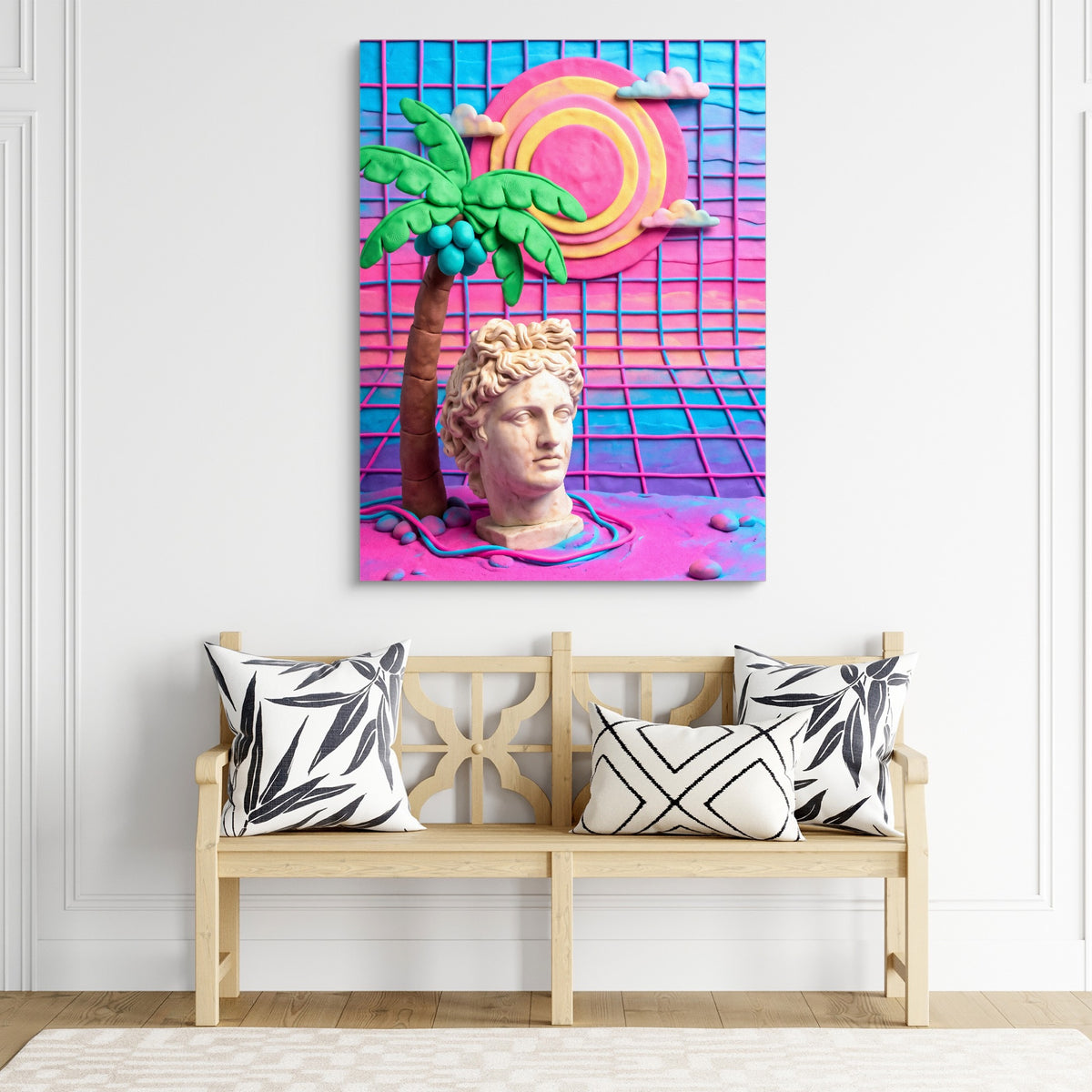 Vaporwave Deity — vaporwave deity sq living room chair 1port flush print