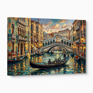 Venice Golden Evening — venice golden evening angled flush print