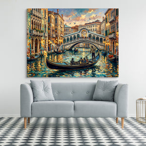 Venice Golden Evening — venice golden evening sq checkered floor 1land flush print