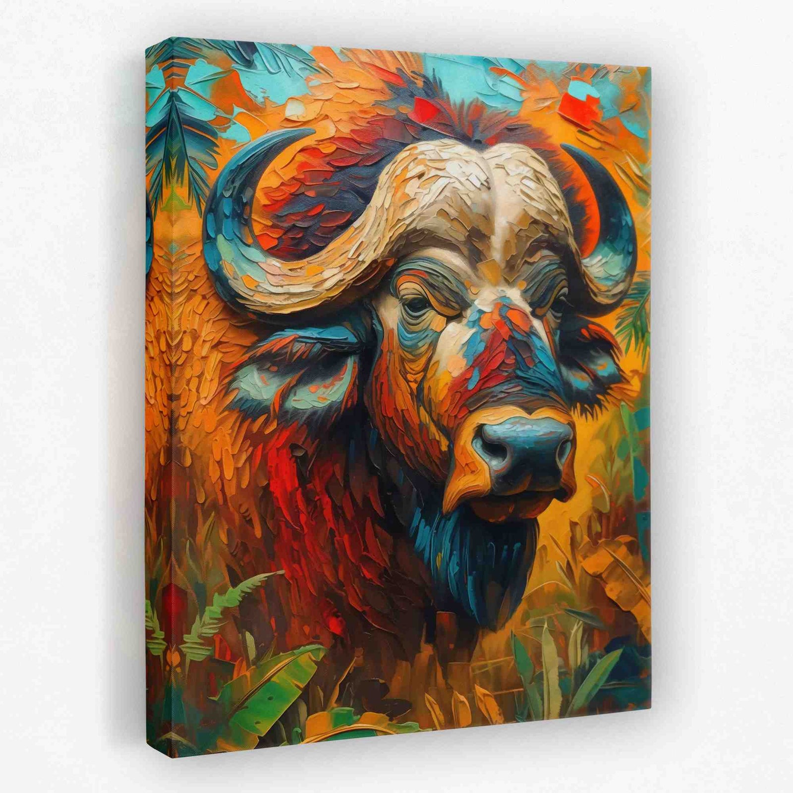 Vibrant Bison - Animals Canvas Wall Art