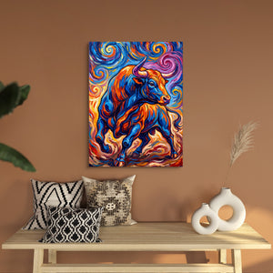 Vibrant Bull Swirl — vibrant bull swirl sq bench wall 1port flush print