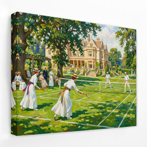 Victorian Tennis Afternoon — Victorian Tennis Afternoon Landscape   Side View   Mirror Wrap 185