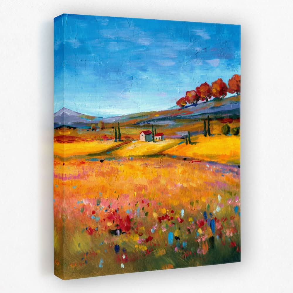 Village Landscape - Country and Farm Canvas Wall Art