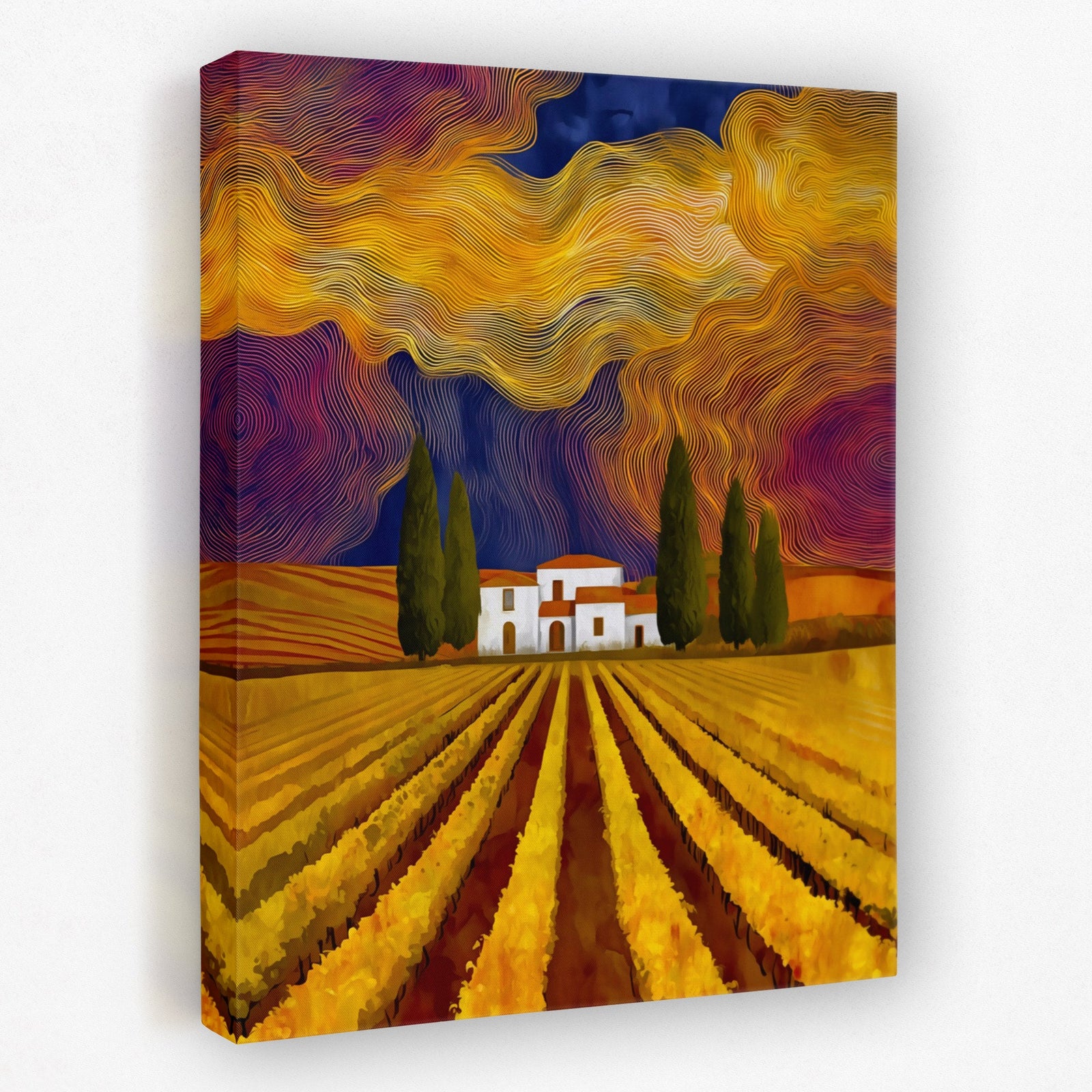 Vineyard Golden Spirals - Luxury Wall Art
